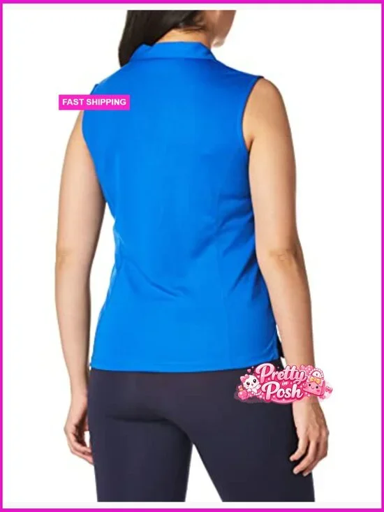 Moisture-Wicking Sleeveless Golf Polo Shirt with UPF 50 Sun Protection - Picture 3 of 4